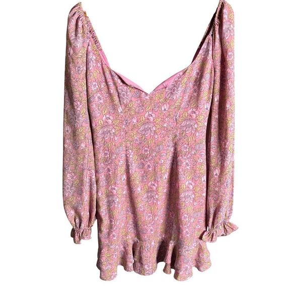Likely Lyssa Ruffled Floral Print Mini Dress Pink Size 4 - Picture 6 of 8